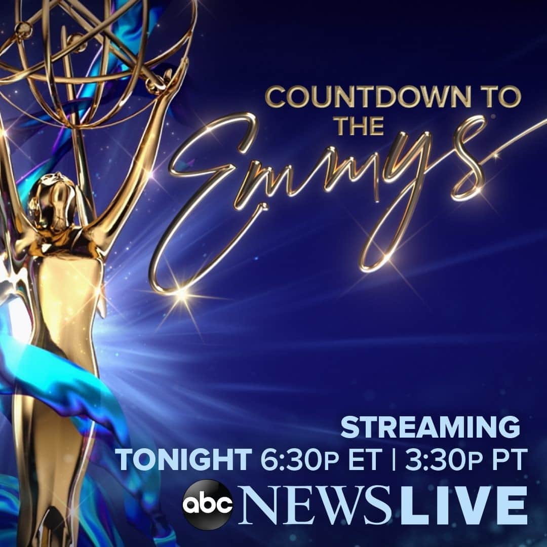アメリカン・ブロードキャスティング・カンパニーのインスタグラム：「TV's biggest night is almost here—and like other events this year, it'll be virtual.  Join @abcnewslive TONIGHT for "Countdown to the Emmys," hosted by @evapilgrim, @whitjohnsontv and @janai.norman at 6:30e|3:30p, before the #Emmys at 8e|5p on ABC.」