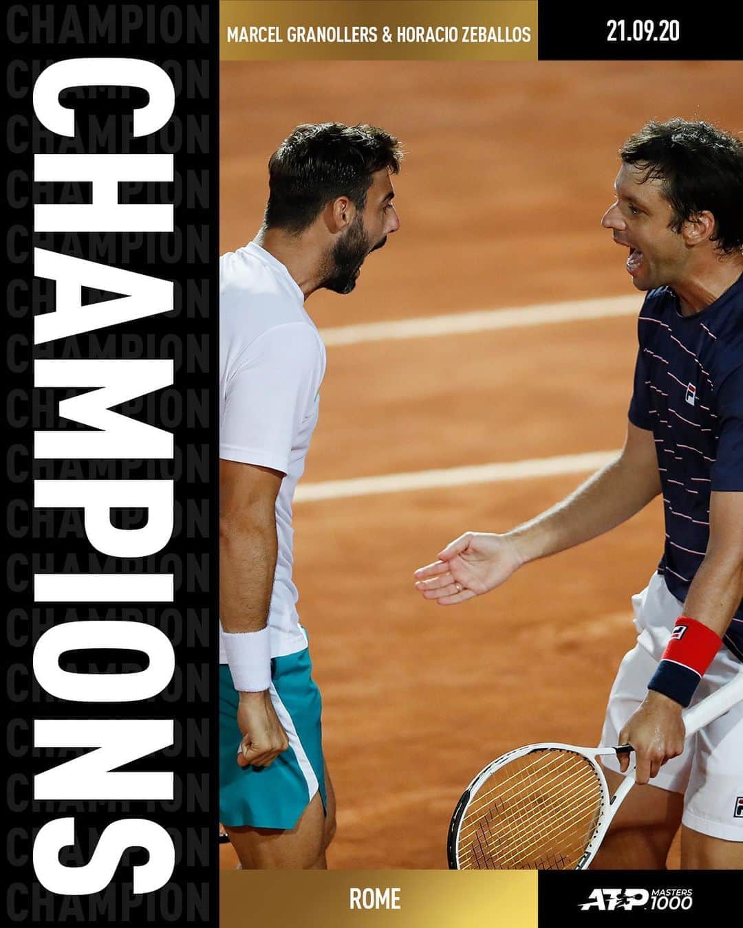 ATP World Tourさんのインスタグラム写真 - (ATP World TourInstagram)「16-1 on Clay in 2020 😳  🇪🇸 @marcelgranollers & 🇦🇷 @horaciozeballos are the champions in Rome 👏 #IBI20」9月21日 2時51分 - atptour