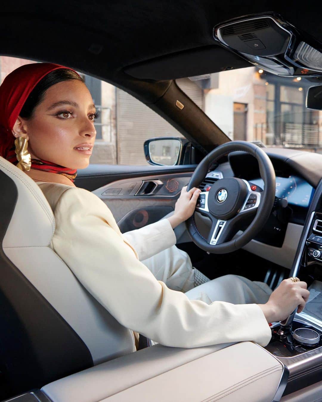 Fashion Weekのインスタグラム：「@noor, an award-winning journalist and activist, knows how to create forward momentum — and she isn't looking back. Join her in paving the way for the next generation in the @BMWUSA M8 Competition Gran Coupe. #NYFWxBMW #ad」