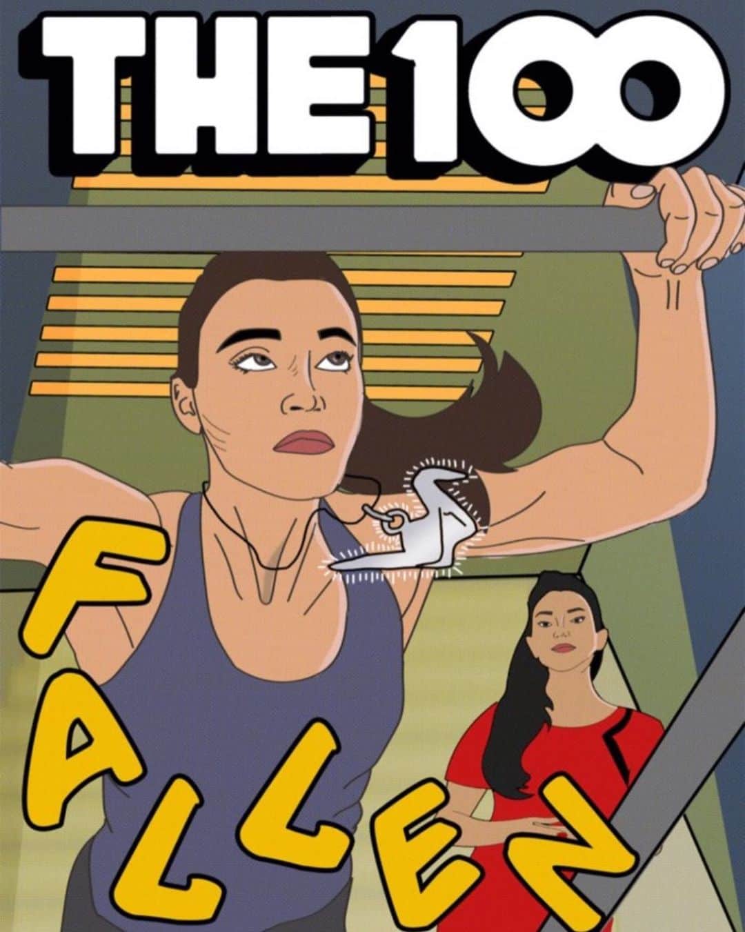 リンジー・モーガンのインスタグラム：「Coming down to the wire... #THE100 . . . I love this art with @ericacerra by the very talented @astralkru (IG cut off some of it, see the full thing on stories)♥️🙏🏽✨  Also, one of my fave episodes of all time written by my also good friend & brilliant lady writer extraordinaire @charmdegrate !!!」