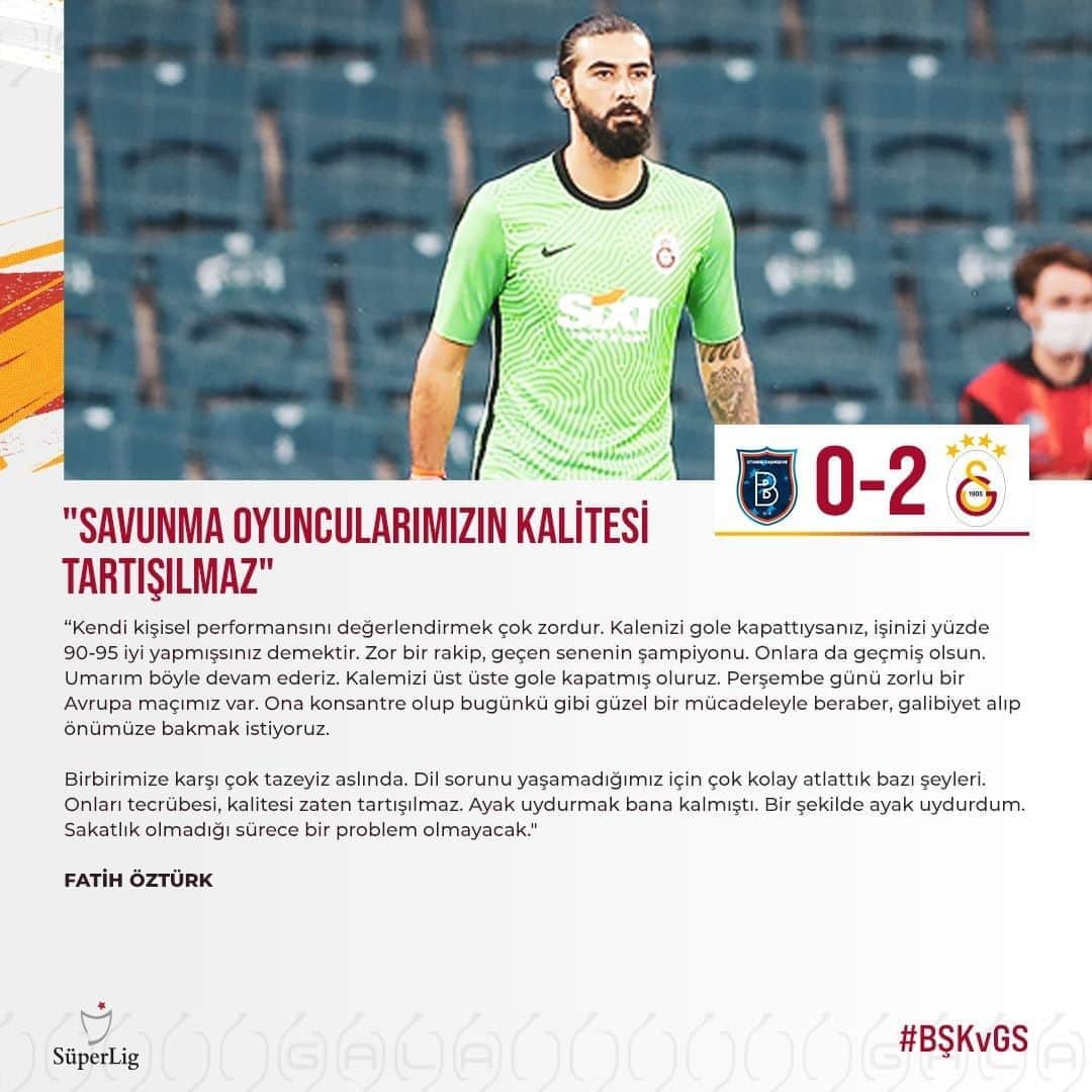 ガラタサライSKさんのインスタグラム写真 - (ガラタサライSKInstagram)「Fatih Öztürk: "Savunma oyuncularımızın kalitesi tartışılmaz" #BŞKvGS」9月21日 4時12分 - galatasaray