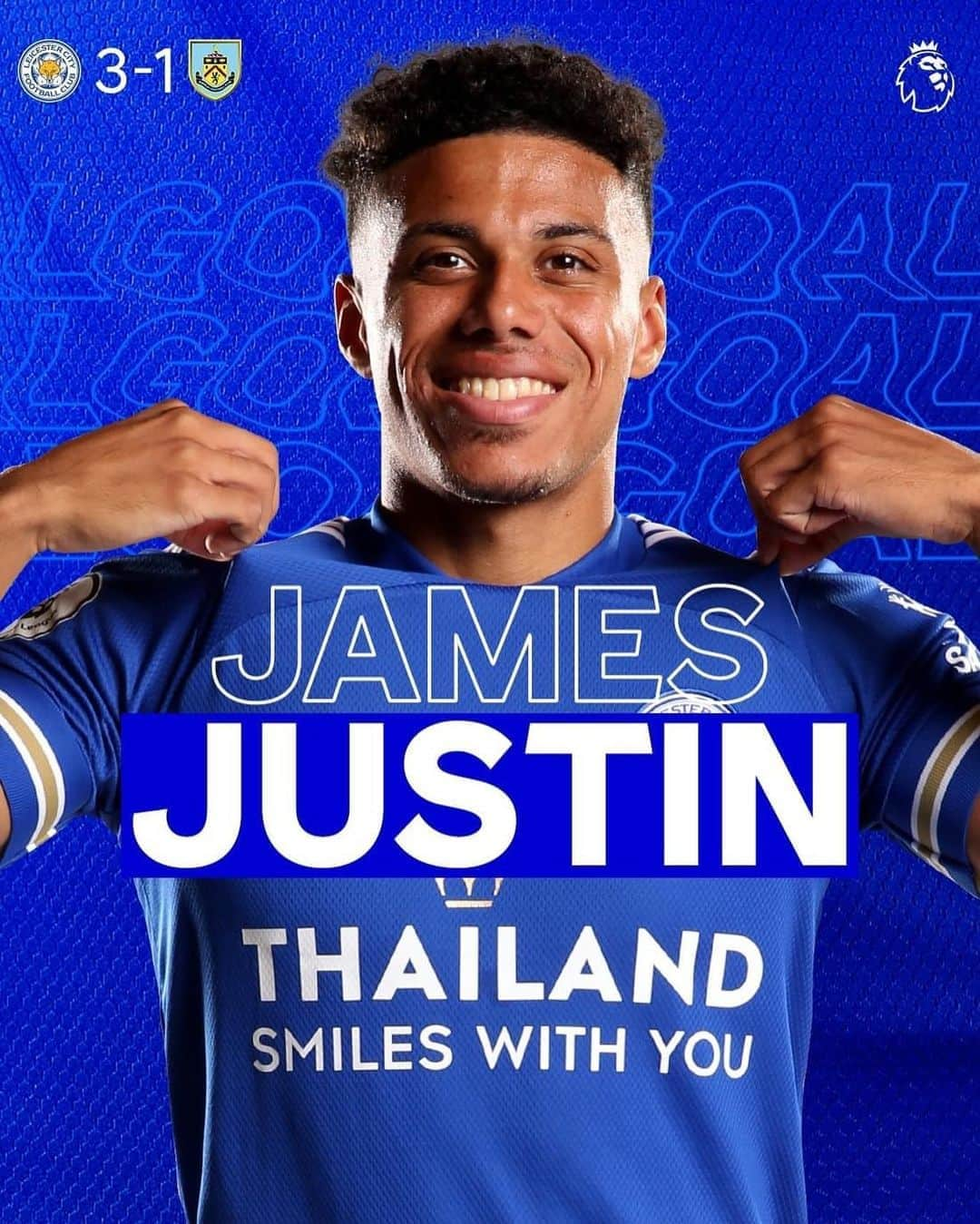 レスター・シティFCさんのインスタグラム写真 - (レスター・シティFCInstagram)「First Premier League goal ✔️   @jamesjustin7 with a composed finish to put us 3-1 up. Come on! 😀  #lcfc • #PL • #LeiBur」9月21日 4時22分 - lcfc