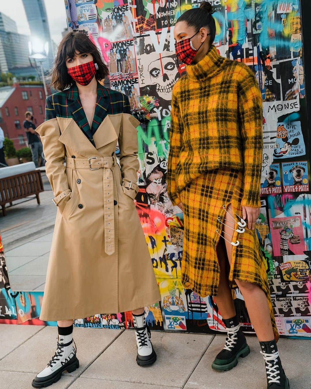 Fashion Weekのインスタグラム：「Punk & plaid at @monsemaison's #NYFW shoppable presentation, featuring their Fall 2020 collection. Photo by @_janekim」
