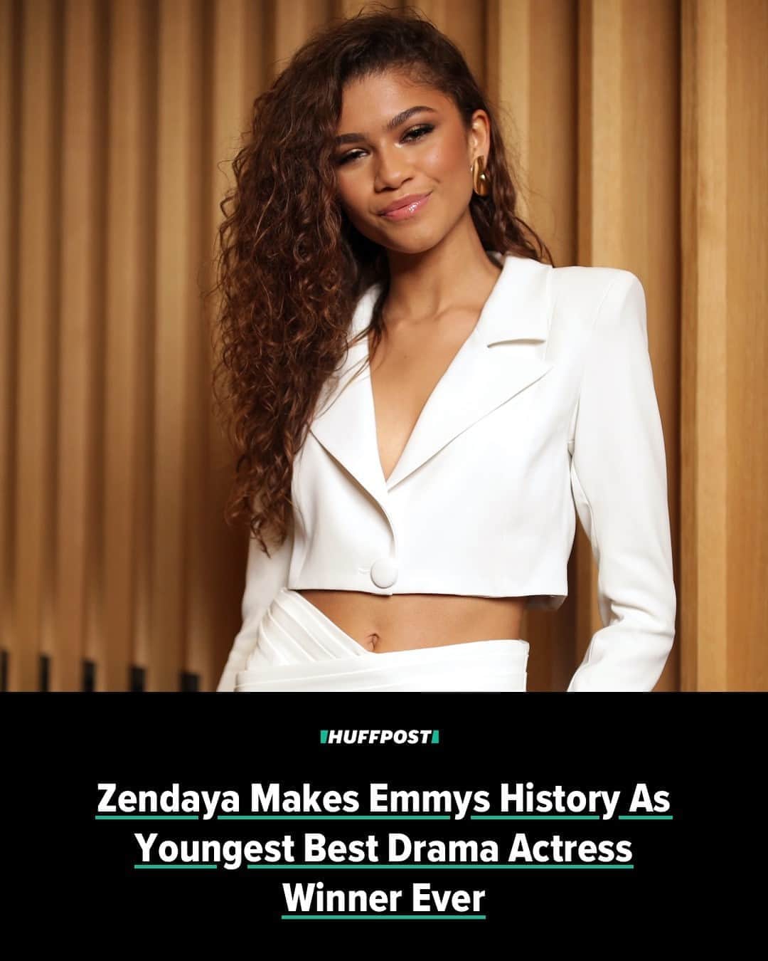 Huffington Postさんのインスタグラム写真 - (Huffington PostInstagram)「Euphoria doesn’t even begin to cut it: Zendaya is officially an Emmy winner. ⁠ ⁠ The 24-year-old made history at the 72nd annual ceremony on Sunday night by becoming the youngest winner ever in the Outstanding Lead Actress in a Drama Series category for her performance in HBO’s “Euphoria.”⁠ ⁠ “Killing Eve” star Jodie Comer broke the record last year when she won the award at age 26, but now it’s Zendaya’s turn. ⁠ ⁠ Stunning in her second outfit of the night, the Disney Channel alum nearly collapsed when it was announced she’d beaten out heavyweights Jennifer Aniston, Olivia Colman, Laura Linney, Sandra Oh and Comer. ⁠ ⁠ Surrounded by her friends and family, a radiant Zendaya spoke directly to her contemporaries in her acceptance speech, as she was overcome with emotion. ⁠ ⁠ “I know this feels like a really weird time to be celebrating,” she said. “But I just want to say that there is hope in the young people out there. I know that our TV show doesn’t always feel like a great example of that, but there is hope in the young people. And I just want to say to all my peers out there doing the work in the streets, I see you, I admire you, I thank you.”⁠ ⁠ See her reaction & acceptance speech at our link in bio. // 📝 @coledelbyck // 📷 Getty Images」9月21日 12時26分 - huffpost