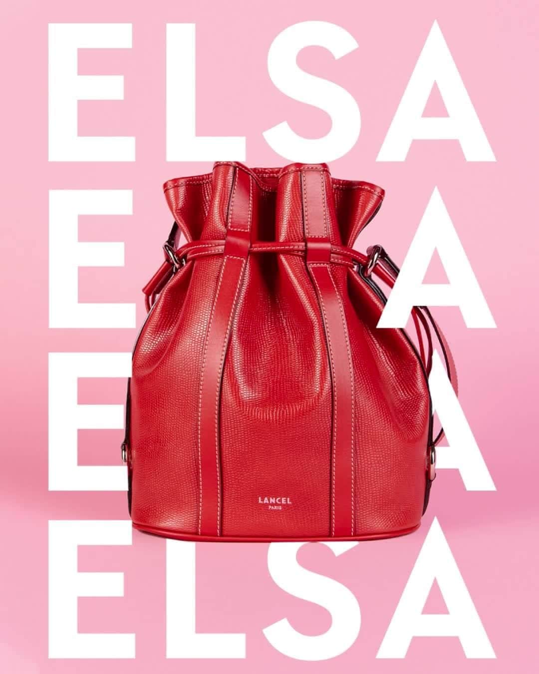 のインスタグラム：「Guess who’s back? Elsa – Iguana style leather and smooth leather – Red Lancel Il est de retour ! Elsa – Cuir façon iguana et cuir lisse – Rouge Lancel #ElsaByLancel #FW20 #Lancel」