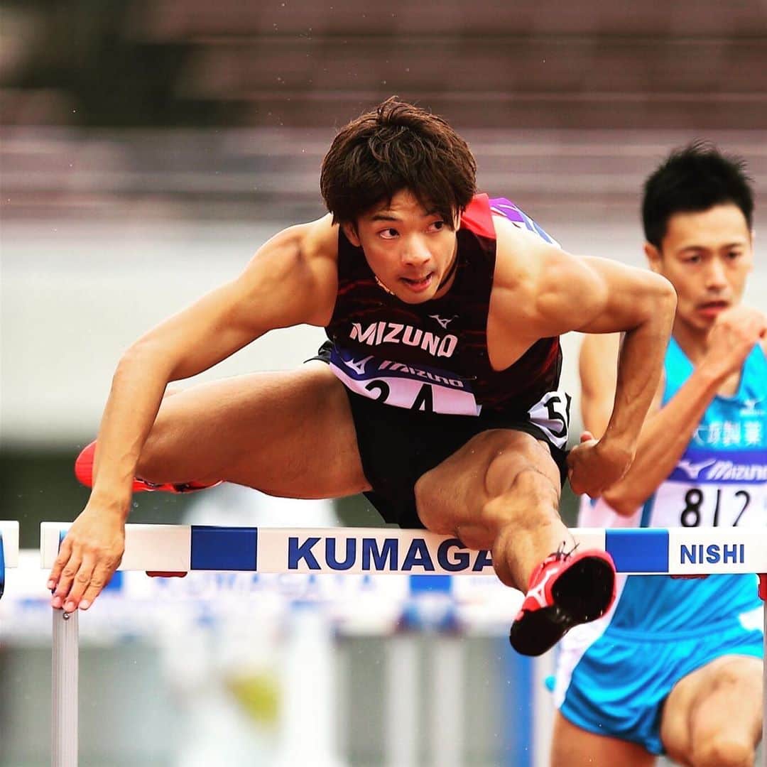 金井大旺のインスタグラム：「全日本実業団 予選13"38(+1.7) 決勝DNS  トレーニングは順調に来ているので日本選手権で良い走りできるように準備していきます💡  #teammizuno #mizuno  ©️Agence SHOT」