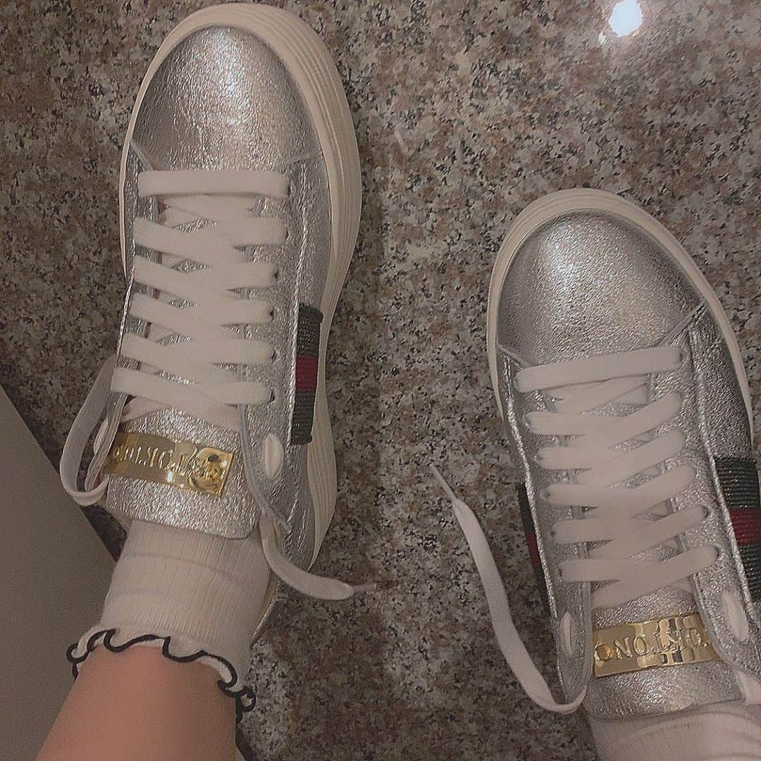 奥原妃奈子のインスタグラム：「はちゃめちゃに可愛いお靴🥺💗 履いてすぐ写真撮ったから靴ひもちゃんとなってないのは許して( ᷇ᵕ ᷆ )」
