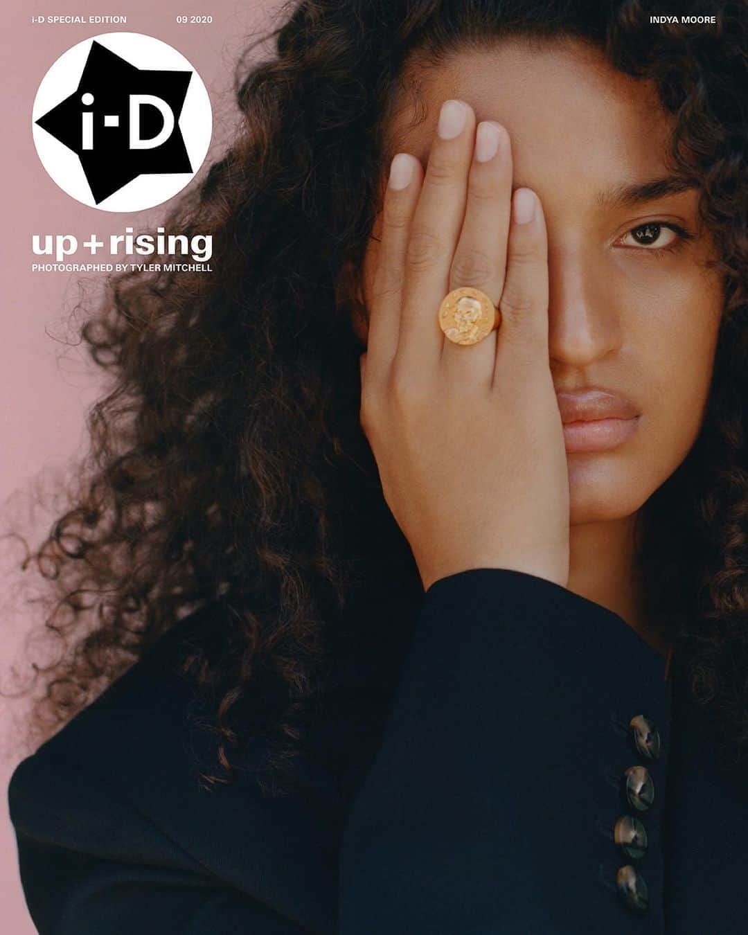 i-Dさんのインスタグラム写真 - (i-DInstagram)「@indyamoore’s story appears in up + rising, a celebration of extraordinary Black voices, and the first chapter of i-D's 40th anniversary issue (1980-2020). ⁣⁣ ⁣⁣ Read Indya’s full story now via link in bio.⁣⁣ .⁣⁣ .⁣⁣ .⁣⁣ Text @jesscole___  Photography @tylersphotos⁣⁣ Fashion director @mr_carlos_nazario⁣⁣ Hair @jawaraw at Art Partner using Oribe.⁣ Make-up @raisaflowers using Pat McGrath Labs. Editor in Chief + Creative Director @alastairmckimm⁣ Creative Direction, Art Direction and Editorial Design @LauraGenninger @Studio191ny⁣ Casting @samuel_ellis ⁣ Indya wears jacket @telfarglobal. Ring @sewitsium #BlackLivesMatter #UpRising」9月21日 21時45分 - i_d