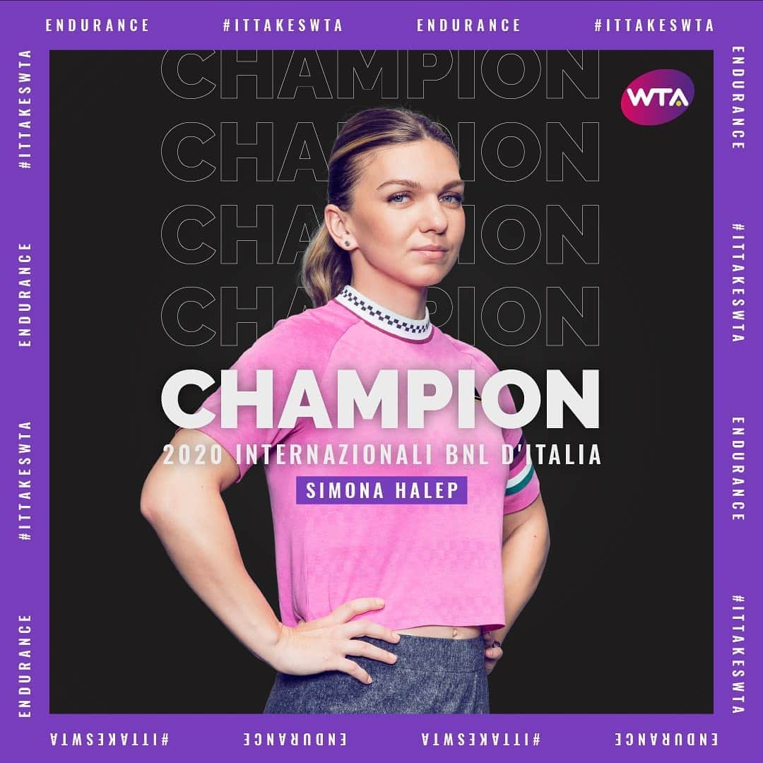 WTA（女子テニス協会）さんのインスタグラム写真 - (WTA（女子テニス協会）Instagram)「@simonahalep is your 2020 @internazionalibnlditalia champion! 🇮🇹 🏆」9月21日 22時23分 - wta