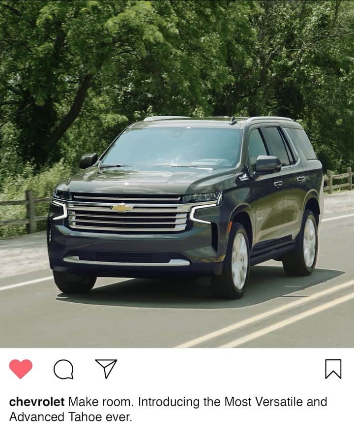 シボレーのインスタグラム：「So big it won't even fit in the post. Meet the All-New 2021 #Tahoe.」