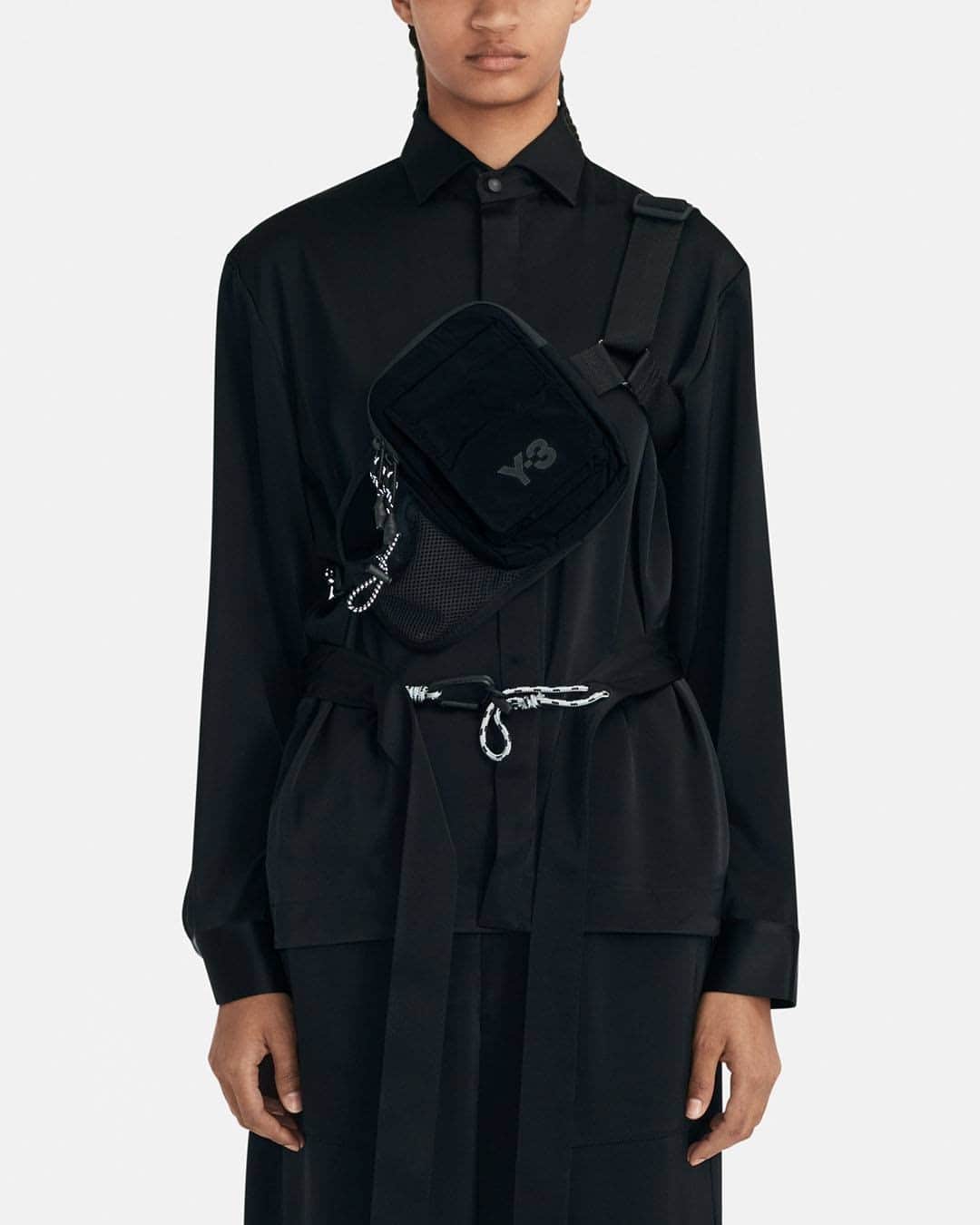 ワイスリーのインスタグラム：「Y-3 Tech Silk Shirt. Y-3 Fall/Winter 2020 Collection. --- #adidas #Y3 #YohjiYamamoto Discover the collection at adidas.com/y-3」