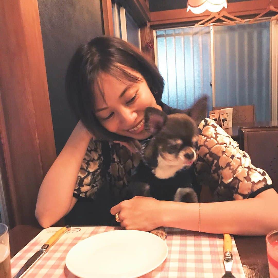 入江未悠のインスタグラム：「. ずっと行きたかった大好きなフレンチ🍷へ。 久しぶりに訪れる事ができて 嬉しい💕 . #愛犬と過ごす休日 . . .」
