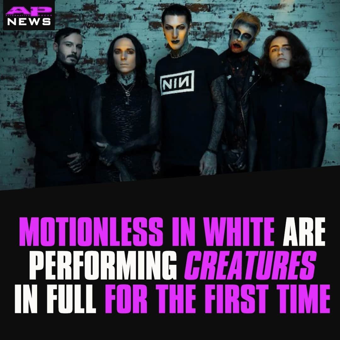 Alternative Pressさんのインスタグラム写真 - (Alternative PressInstagram)「@MIWband are performing ‘Creatures’ in full for the first time ever to celebrate its 10th anniversary, but there’s one particular song @ChrisMotionless is most looking forward to playing⁠ LINK IN BIO⁠ .⁠ .⁠ .⁠ #motionlessinwhite #miw #miwband #chrismotionless #motionlessinwhitecreatures #10yearanniversary #altpress #alternativepress」10月6日 11時01分 - altpress