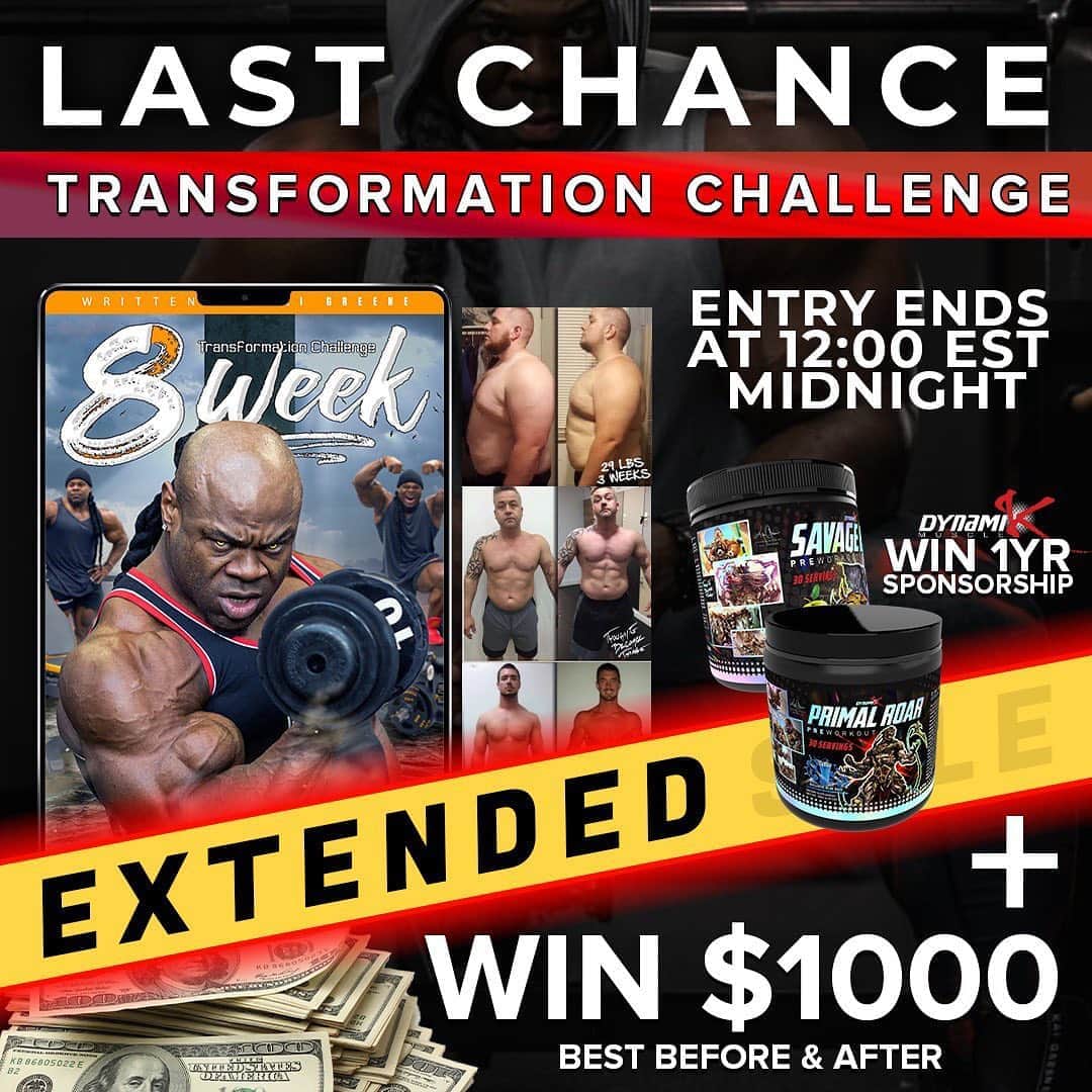 カイ・グリーンのインスタグラム：「WE GOT MANY PEOPLE ASKING If We Could Extend This One More Day!! This Is It Ya’ll....1 Last Chance Before This Contest Becomes Unavailable!  TO ENTER 👉🏾 Click The Link In My Bio Or Go To Trainwithkai.com  🔥The Best Transformation WIN $1,000 & A 1 Year @Dynamikmuscle Sponsorship  👉🏾A FULL 8 WEEK PROGRAM - Giving you all the tools (Diet/Training) you need to make BIG CHANGES in your physique!  ✅ 8 Weeks Of Intense Workouts ✅ 8 Week Nutrition / Meal Plan ✅ Daily Text From Me - 5x A Week ✅ Private Facebook Group - It’s Poppin ✅ Entry Open For Male & Female ✅ Yes! Worldwide Entry Available」