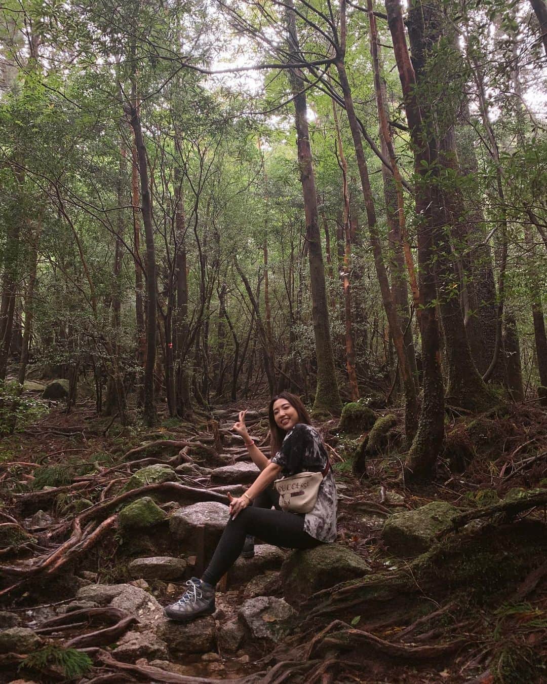 のインスタグラム：「Yakushima was foggy and magical 🧙‍♀️💕屋久島ラストフォト🌳白谷雲水峡は本当にすごかったなぁ、、霧がかかっていてさらに神秘的だった✨身軽なうちにまた行きたいなぁ💭😌 #yakushima #屋久島」
