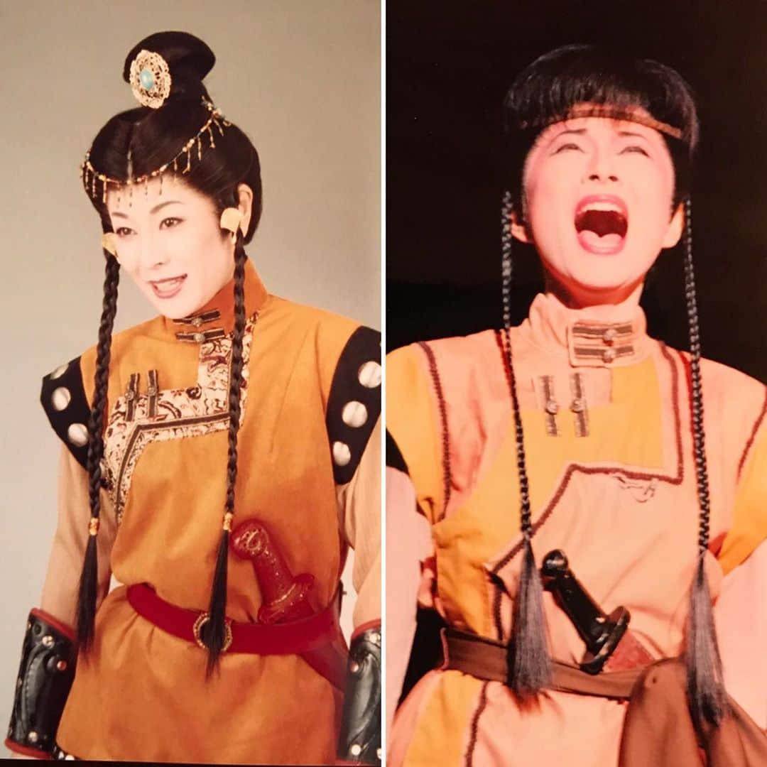 岡まゆみのインスタグラム：「先日、美味しいジンギスカンを食べました❣️写真撮り忘れちゃったので…ちょっと昔のこちらの写真で…😅明治座「若き日のジンギスカンー草原の恋歌」松平健さん座長公演#ジンギスカン#若き日のジンギスカン#草原の恋歌#岡まゆみ」