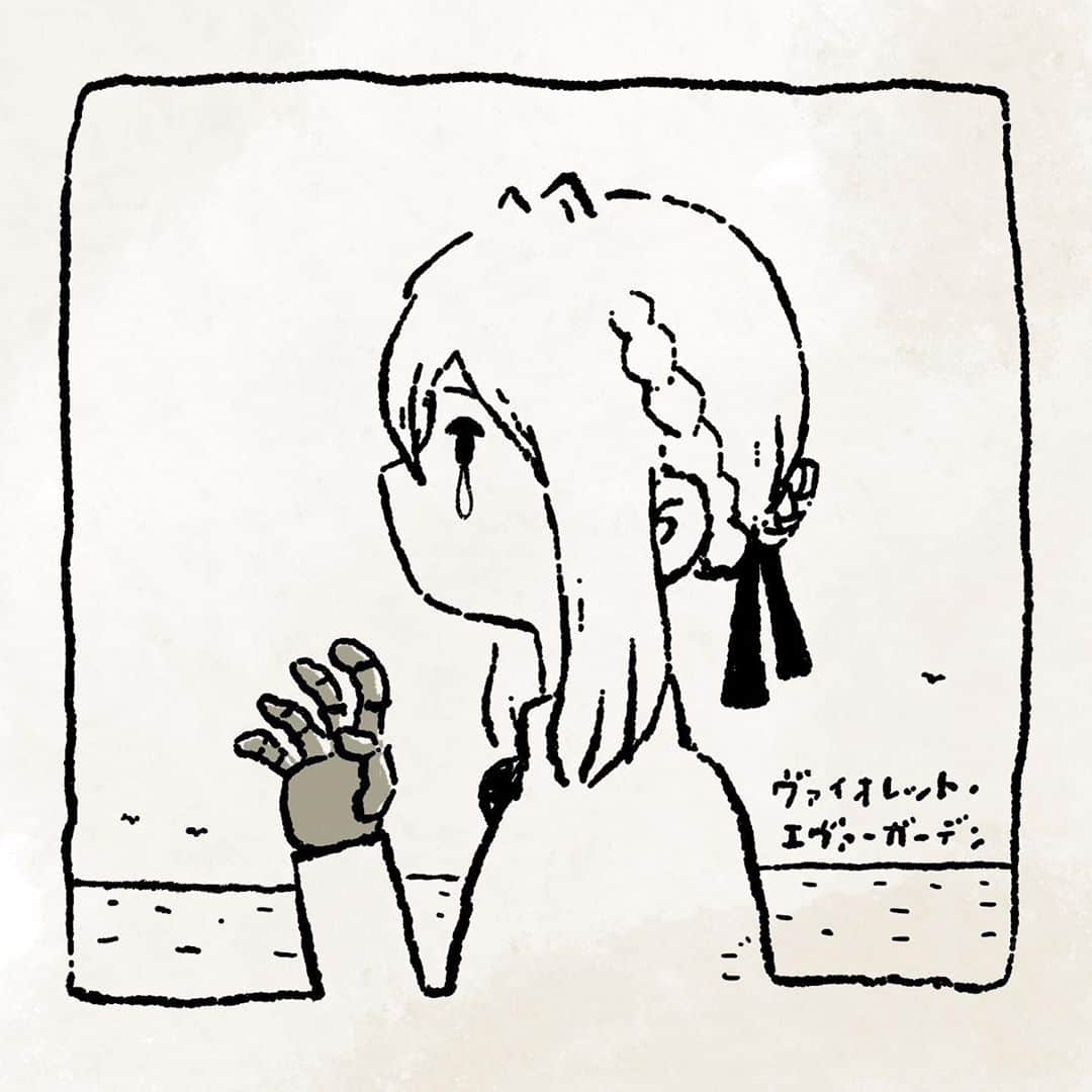 合田経郎のインスタグラム：「2本目は「劇場版　ヴァイオレット・エヴァーガーデン」。 言葉にするのは難しい。らくがきするのはかなり難しい。自分には美しすぎた。 #劇場版ヴァイオレットエヴァーガーデン  #らくがき生活」