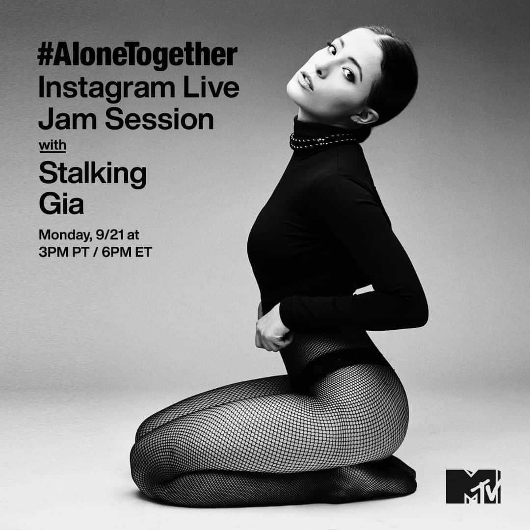 MTVさんのインスタグラム写真 - (MTVInstagram)「Pssssssssssst! Wanna hear a (not-so) secret? You can join @stalkinggia for an ✨exclusive✨ #AloneTogether jam session TODAY at 3p PT / 6p ET on my IG Live!」9月22日 4時00分 - mtv