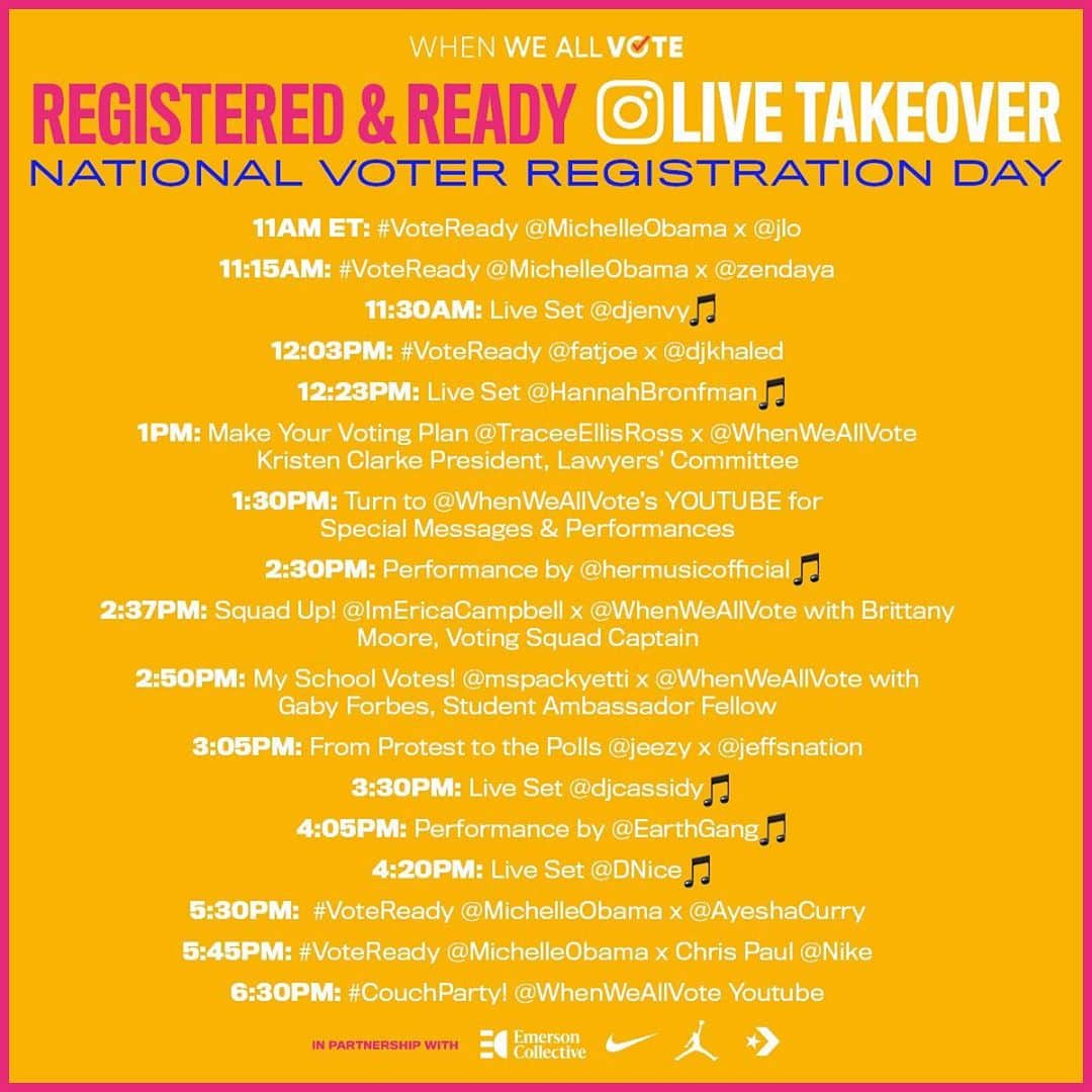 ファット・ジョーさんのインスタグラム写真 - (ファット・ジョーInstagram)「Whats good everybody!! I need you to Join me, @djkhaled, our good friend @MichelleObama, and others for @WhenWeAllVote’s Registered and Ready Instagram Takeover Tomorrow at 12:00pm eastern time! You don’t want to miss it. RSVP here at well.vote/voteready and be sure to tune in to make sure you’re #voteready !!!」9月22日 6時57分 - fatjoe