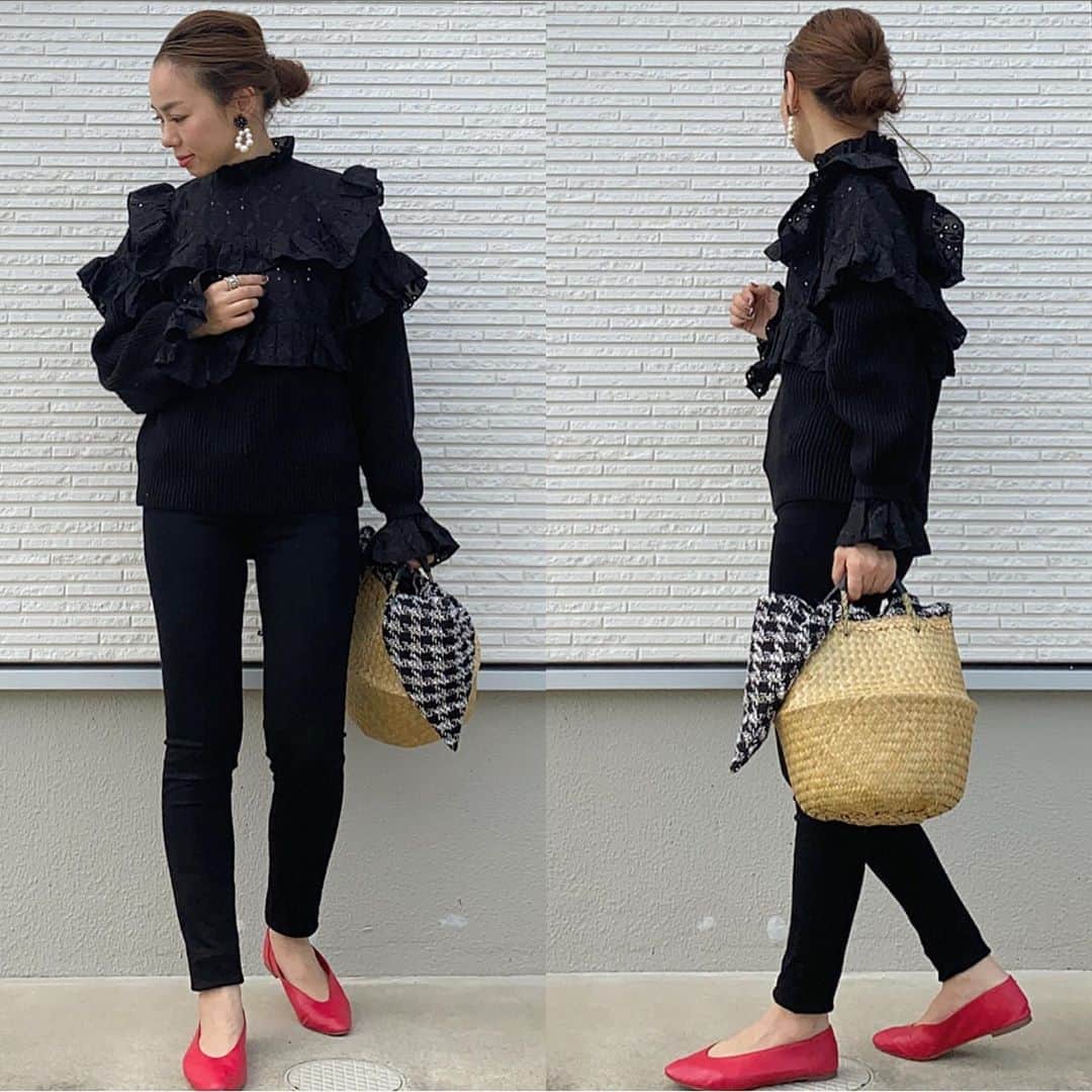 のインスタグラム：「💎keimade 昨日は沢山のご注文本当にありがとうございます🙇‍♀️ 少しでも早くお届け出来るよう頑張ります💪 ________________________ @zara コーデ❤️ bag／ @hansry.japan  pierce／#keimeda  ____________________________ #locari#mamagirl#大人カジュアル#着回しコーデ #ママコーデ#カジュアルコーデ#153cmコーデ#大人ファッション#アラフォーコーデ#プチプラファッション #ダイエット中 #シンプルコーデ #おちびコーデ#オトナカジュアル#ママファッション #大人コーデ #低身長コーデ #zaraコーデ#きれいめカジュアル#ザラジョ#大人カジュアルコーデ #プチプラコーデ #スキニー #デニムコーデ#お団子ヘア#カジュアルコーデ #カジュアル #モノトーンコーデ#ザラコーデ#秋コーデ」