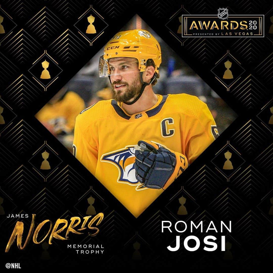 NHLさんのインスタグラム写真 - (NHLInstagram)「The James Norris Memorial Trophy goes to Roman Josi (@rjosi90) after an incredible 2019-20 campaign❗ #NHLAwards」9月22日 7時50分 - nhl