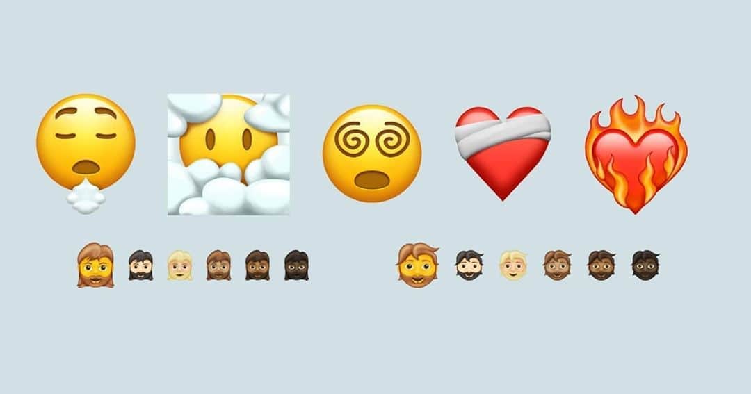 CNNさんのインスタグラム写真 - (CNNInstagram)「These are some of the new emojis coming in 2021, including a heart on fire, a woman with a beard and a face in the clouds. Mixed-skin-tone options for the "couple with heart" emoji and the "kiss" emoji will also be available. The Unicode Consortium, a non-profit that oversees emoji standards and is responsible for new releases, announced the release of more than 200 emojis. ⁠ (📸: Emojipedia)」9月22日 8時01分 - cnn
