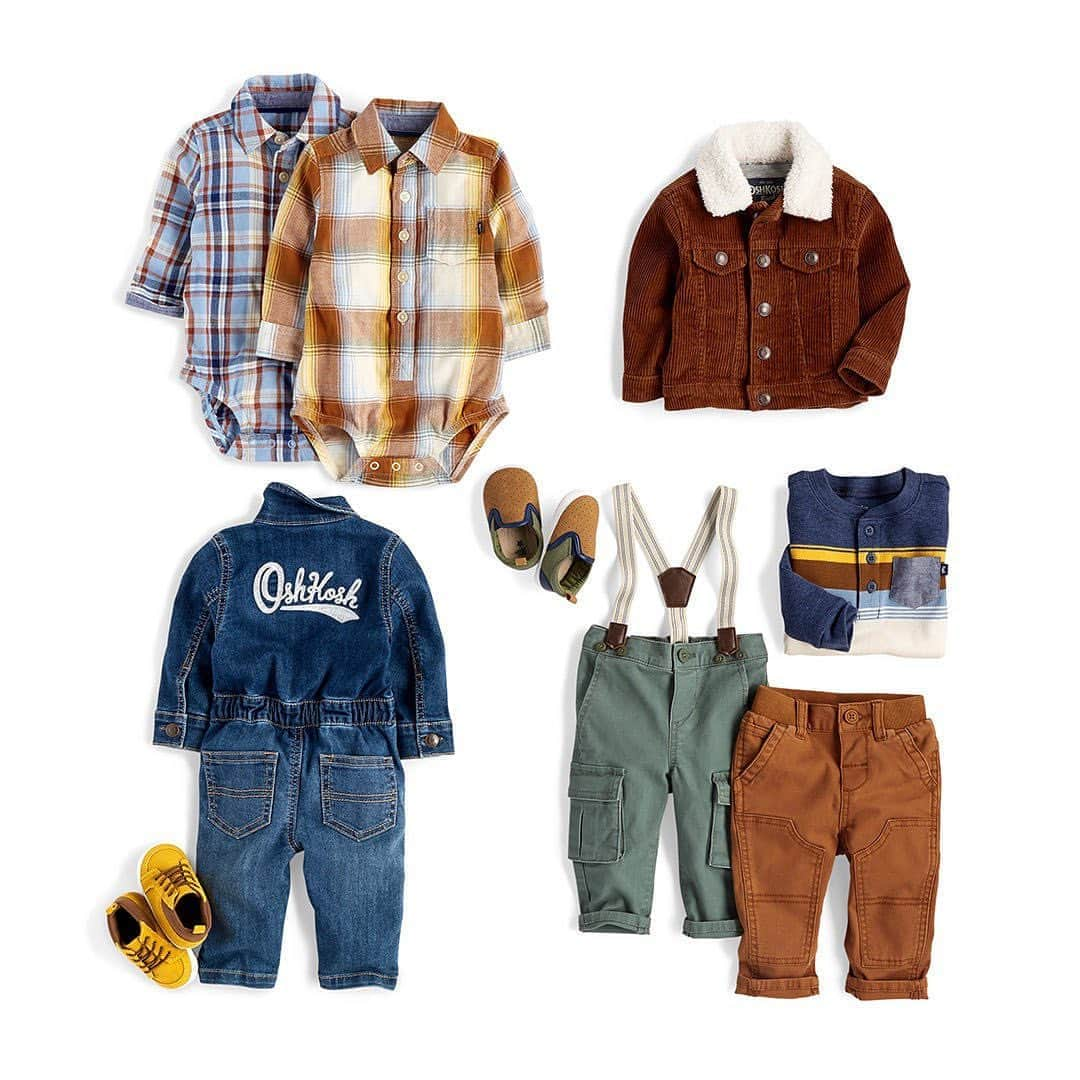 オシュコシュさんのインスタグラム写真 - (オシュコシュInstagram)「Who’s #babybgosh is ready for #fall? Bring on the tiny corduroy, pint-sized plaid and cozy coveralls! 🌾 #specialdelivery #babyclothes」9月22日 8時30分 - oshkoshkids