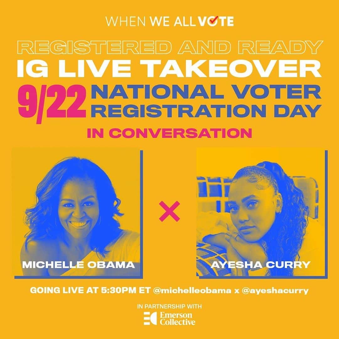 エイヨシャ・カレーのインスタグラム：「Join us tomorrow! #whenweallvote」