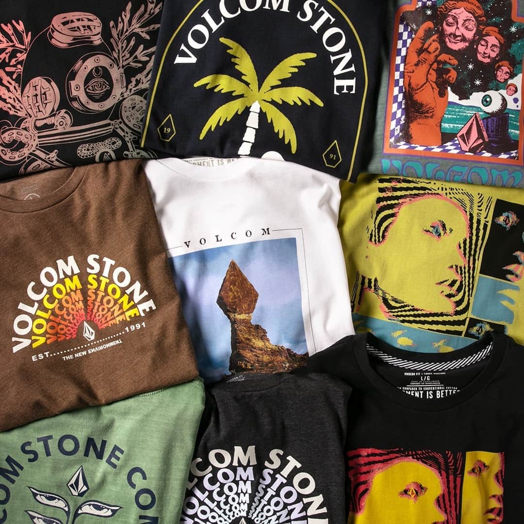 ボルコムのインスタグラム：「Tap to shop all the new graphic tees! 👕  #taptoshop  👉🏽 vol.cm/tees 👈🏽」