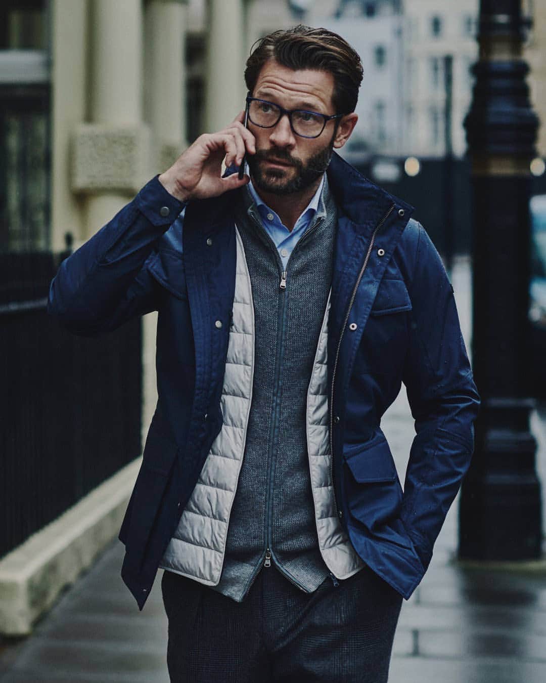 ハケットのインスタグラム：「New season layering takes on a whole new meaning with our functional, wearable pieces. #STAYHackett」