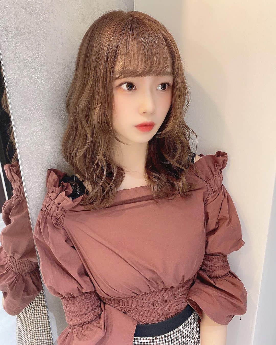 石橋ななのインスタグラム：「🤎  #hairstyle #haircolor #hair #snidel #zara #instagood  #instalike #fllow #fllowme」
