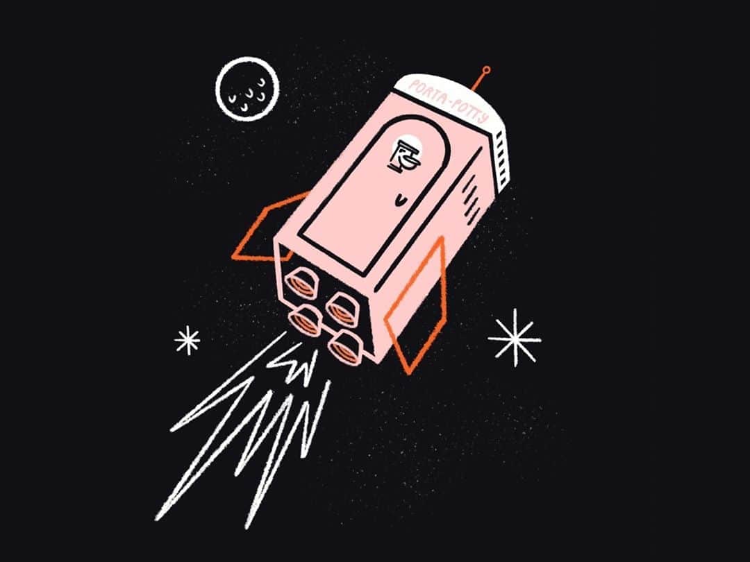 Dribbbleさんのインスタグラム写真 - (DribbbleInstagram)「Moon Rocket ✨🚽🚀✨ by Mick Champayne 🍾 ⠀ ⠀ #dribbble #design #illustration #illustrator #dribbblers」9月22日 11時53分 - dribbble