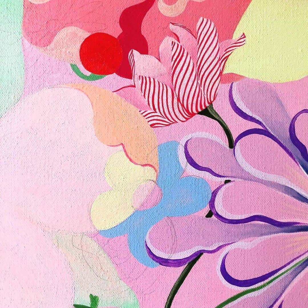 晴日のインスタグラム：「Super details! จะทำให้เสร็จก่อนสิ้นปี! #100x120cmcanvas」