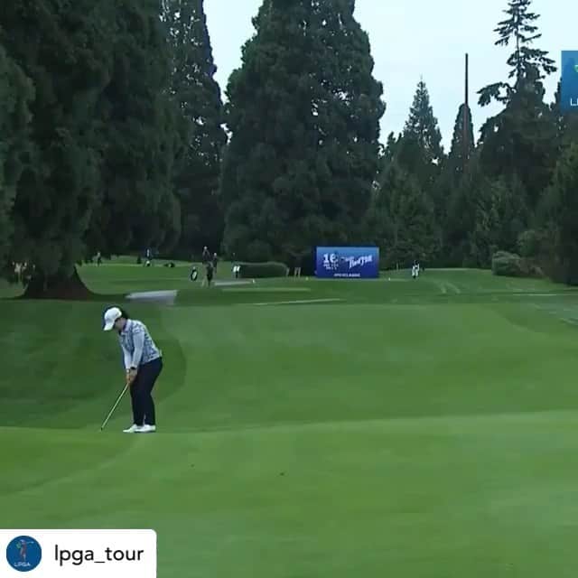 モリヤ・ジュタヌガーンのインスタグラム：「#momoriya #teamjutanugarn   Posted @withregram • @lpga_tour Up and in from @mo_moriya 👏👏 @lpgaportlandclassic」