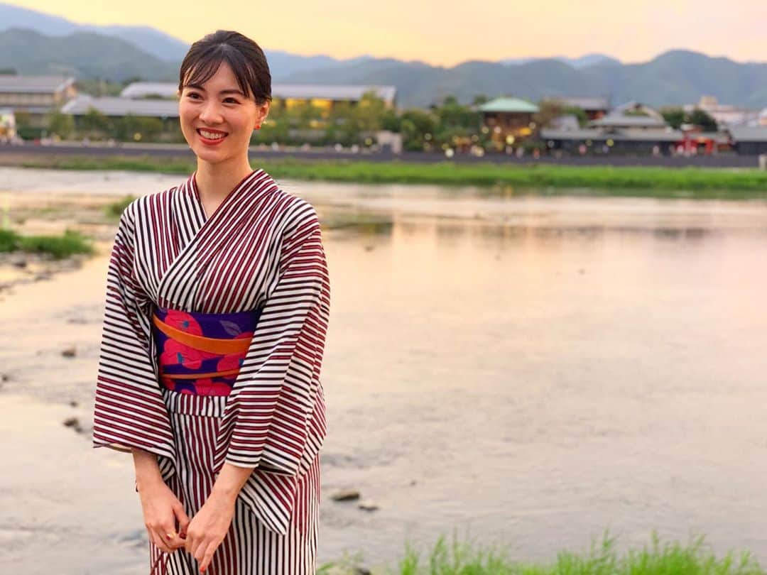 安座間美優さんのインスタグラム写真 - (安座間美優Instagram)「夏の終わりに… やっと夏らしいことできました👘💕  #夏の終わり#浴衣#嵐山#京都#夕焼け#sunset#kyoto#渡月橋#みゅう旅」9月22日 13時37分 - mew_azama