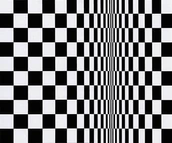 ルパートサンダーソンのインスタグラム：「‘Movement in Squares’ by Bridget Riley, 1961 I #Inspiration #OpArt #1960s #Fashion #RupertSanderson」