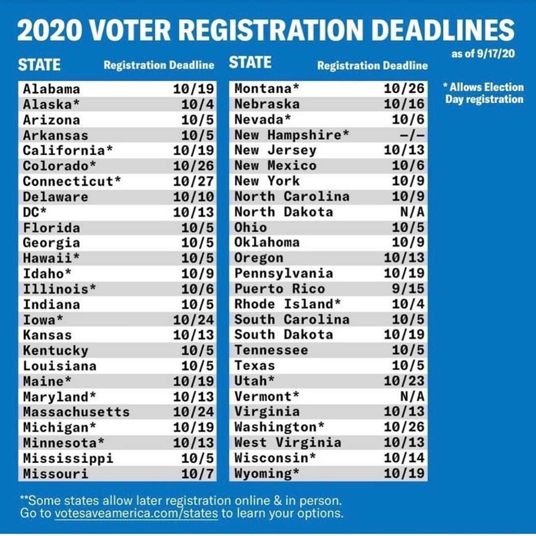 コビー・スマルダーズさんのインスタグラム写真 - (コビー・スマルダーズInstagram)「Have you registered yet?  Text VOTER to 26797 to participate and make sure you have everything you need to vote! #nationalvoterregistrationday #iamvoter #votesaveamerica」9月23日 4時56分 - cobiesmulders