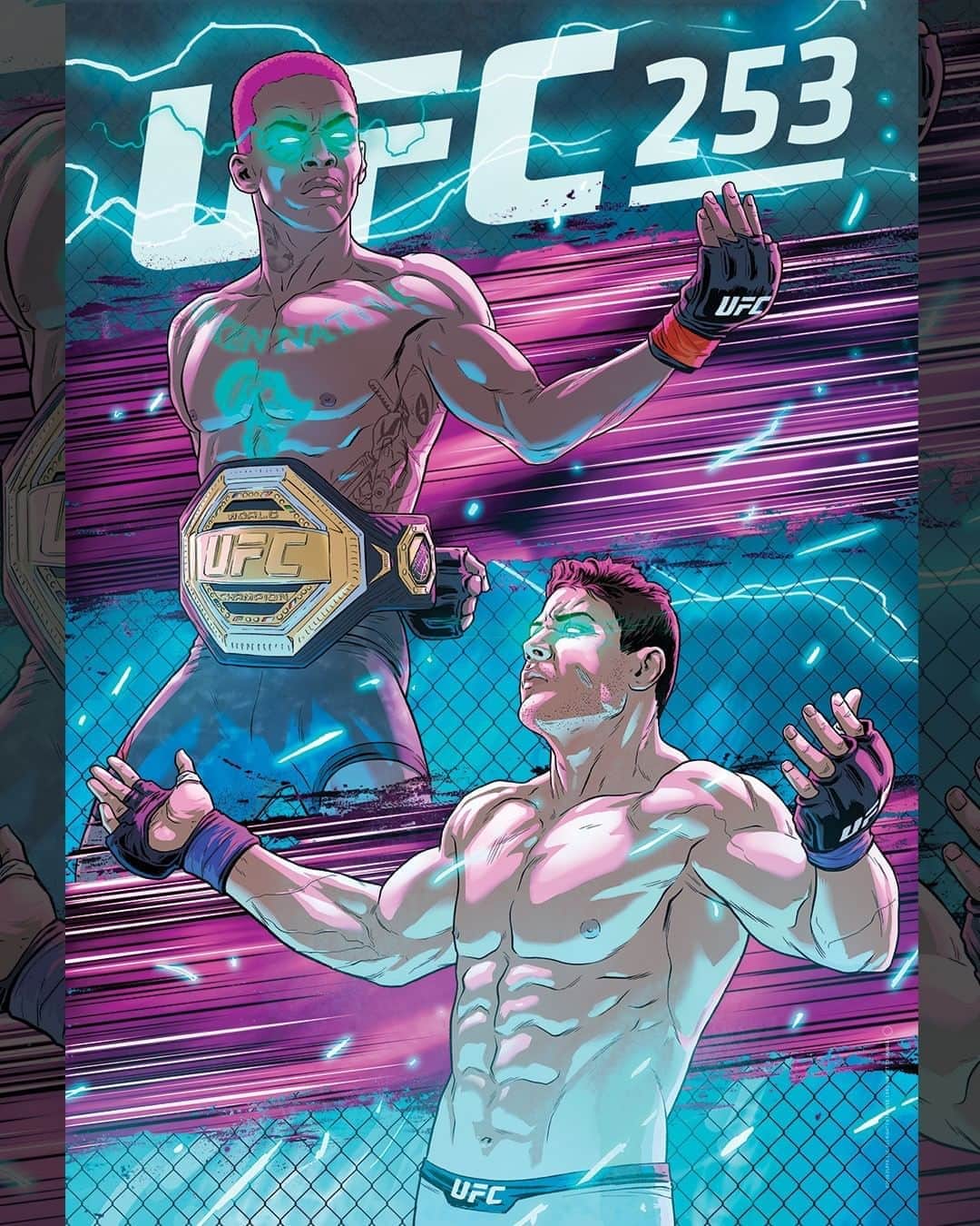 UFCさんのインスタグラム写真 - (UFCInstagram)「ON A WHOLE NEW LEVEL. Who leaves Fight Island as undisputed champs? 🏝  Get your Artist Series merch on @UFCStore ( 🖌: @Rodrigo.Lorenzo.Art )」9月23日 5時33分 - ufc