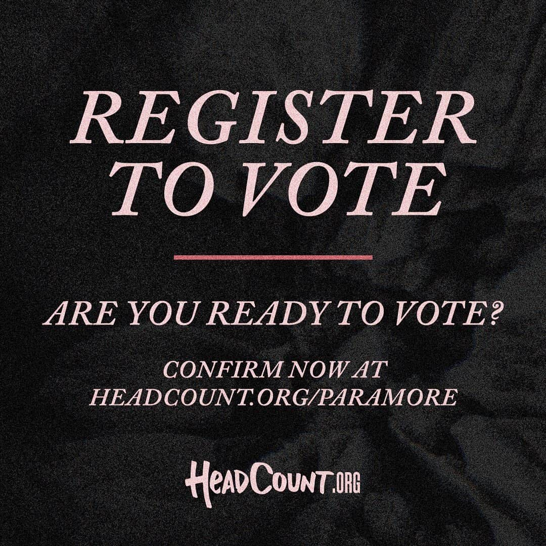 Paramoreさんのインスタグラム写真 - (ParamoreInstagram)「make sure your voice is heard. link in bio. @headcountorg」9月23日 5時27分 - paramore