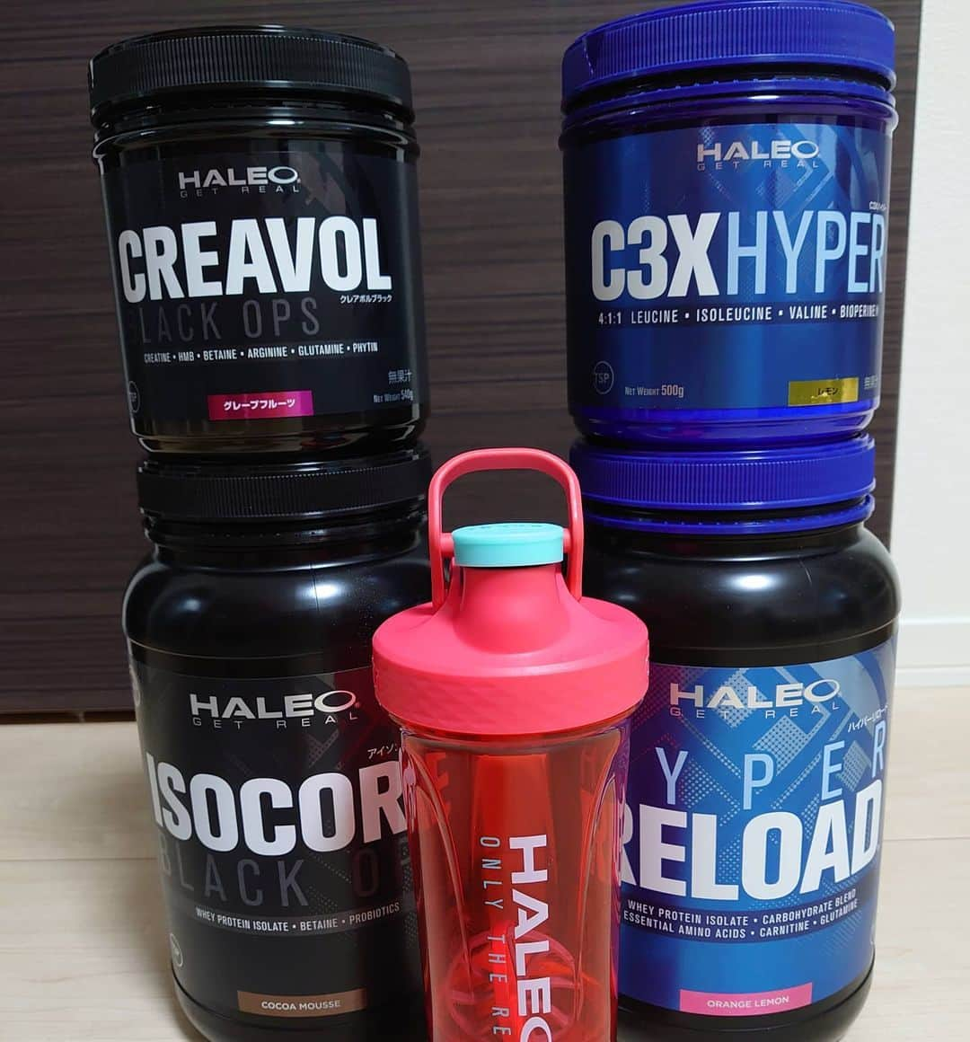 金丸晃輔のインスタグラム：「愛用中💪  シェイカーが1番お気に入り😊  #haleo#creavol#c3xhyper#hyperreload#isocoreblackops#toneshaker」