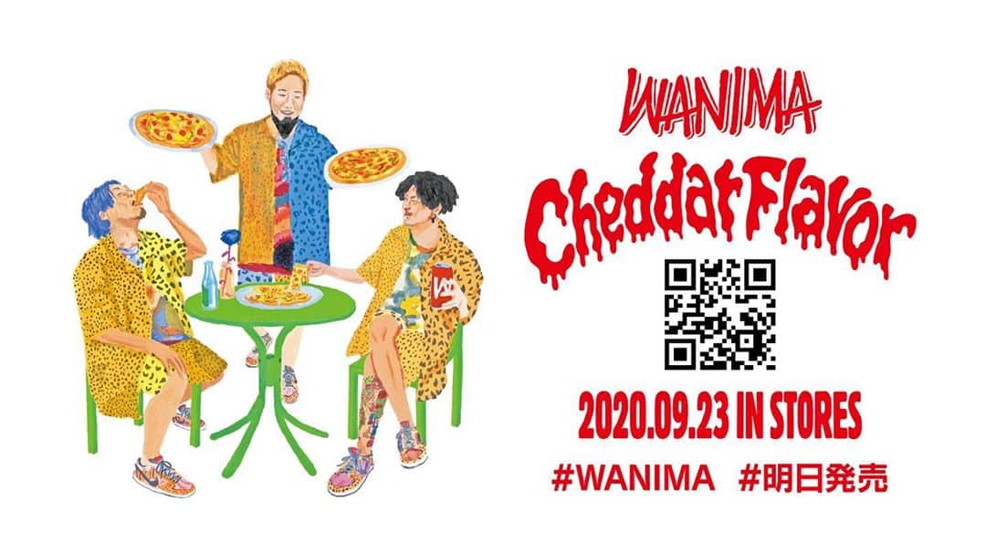 WANIMAのインスタグラム：「【緊急告知】﻿ ﻿ 明日9月23日!!﻿ ﻿ 2nd mini Album﻿ ﻿ 「Cheddar Flavor」﻿ ﻿ https://cheddarflavor.com/﻿ ﻿ 全国CDショップ＆各通販サイトにて開催します!!﻿ ﻿ #WANIMA #明日発売」