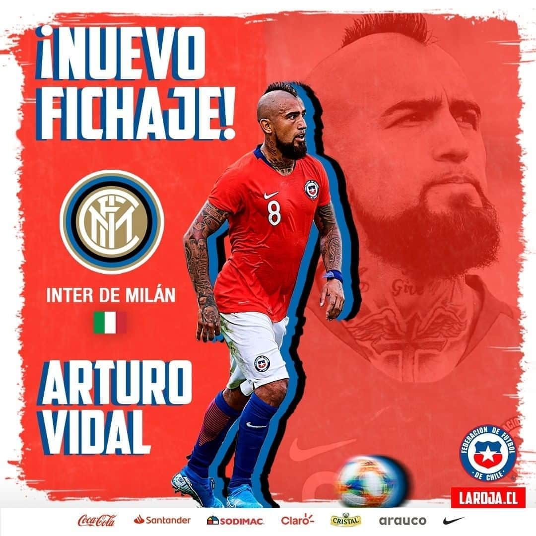 サッカーチリ代表チームさんのインスタグラム写真 - (サッカーチリ代表チームInstagram)「⚽ Mucho éxito @kingarturo23oficial en tu retorno a la Serie A de Italia.   🔝 Que el @inter disfrute tu juego y la dupla con @alexis_officia1 😍  Nos vemos muy pronto... 🔜  #Chile #ArturoVidal #LaRoja #SelecciónChilena #Fichajes」9月22日 21時13分 - laroja