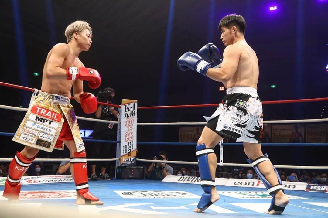 のインスタグラム：「今日は紀左衛門くんとエキシビジョンマッチで 戦わせてもらいました！ 久しぶりにお客さんの前で試合が出来て嬉しかった。 次は１１月３日のタイトルマッチ。 ここから更に追い込んで 最高の心と体に仕上げて 最高の試合して必ず勝ちます。 応援よろしくお願いします！」