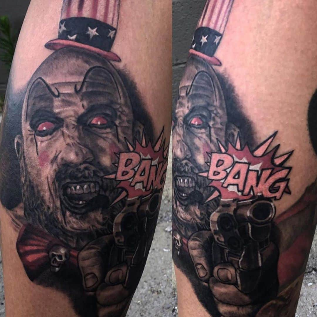 ロブ・ゾンビさんのインスタグラム写真 - (ロブ・ゾンビInstagram)「It’s Tattoo Tuesday! Today we pay tribute to Captain Spaulding through a batch of very fine tattoos! Inking the Captain in your skin is a pretty serious tribute. #captainspaulding #houseof1000corpses #thedevilsrejects #3fromhell #tattootuesday #robzombie」9月22日 21時54分 - robzombieofficial