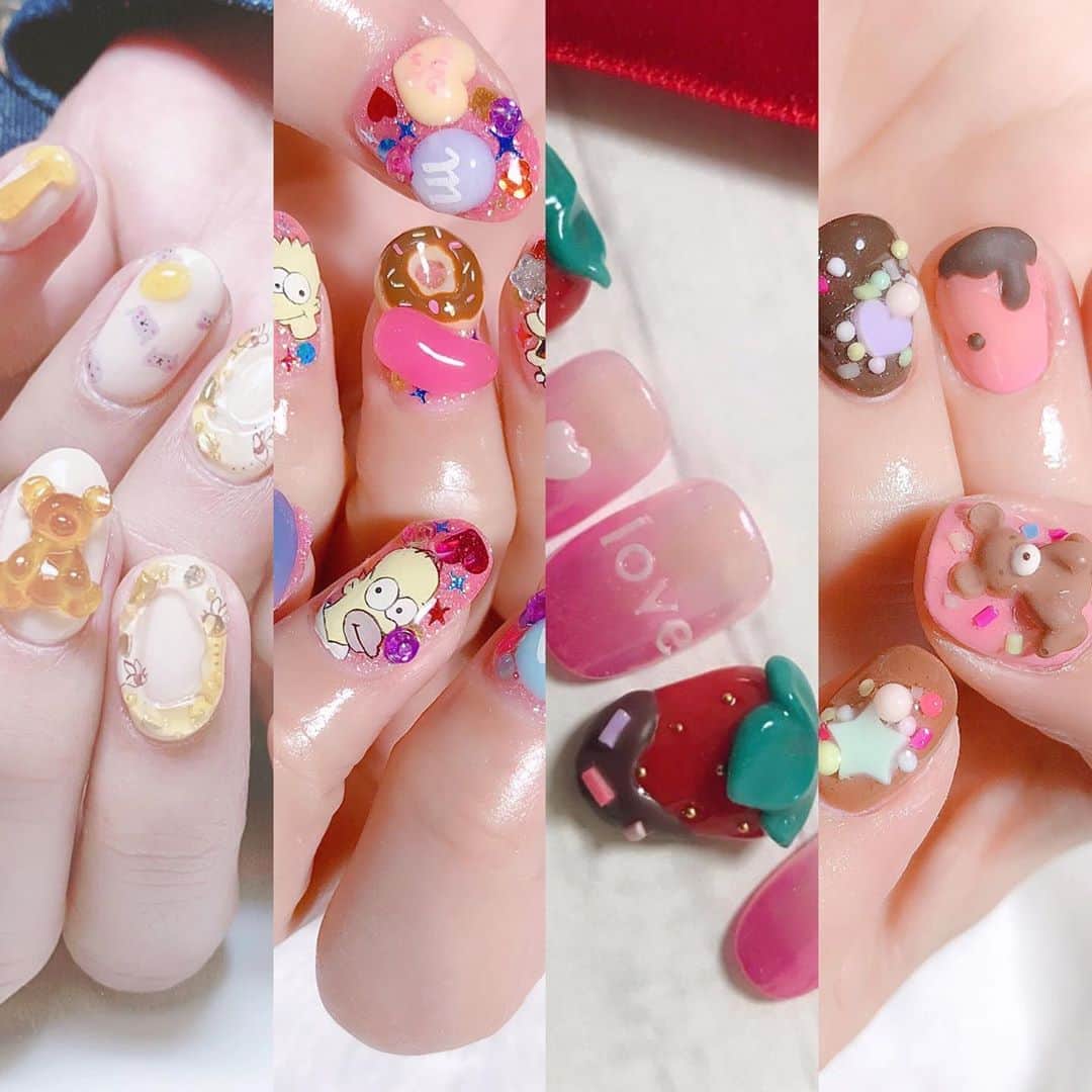 なかやまちえこのインスタグラム：「美味しそうなネイル②⠀ ⠀ #nail #nails #nailart #ネイル #美甲 #ネイルアート  #japanesenailart #manucure #japanesenails #manicurist #gelnails #أظافر #네일아트 #미용 #vẽmóng #ngườiđẹp  #เพ้นท์เล็บ #искусствоногтя #artedeuñas #เพ้นท์เล็บเจล #ジェルネイルデザイン #ネイルデザイン #senikuku #nagelkunst #スイーツネイル #sweetnails」