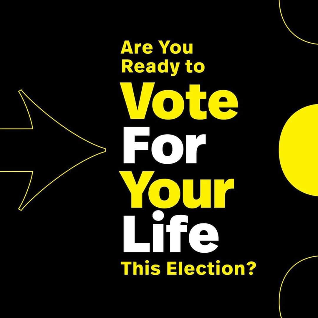 のインスタグラム：「It’s #NationalVoterRegistrationDay! Time is running out to register to #VoteForYourLife in the 2020 election, so head to VoteForYourLife.com and register today. 👈✔️」