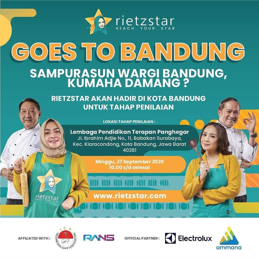 Raffi Ahmadさんのインスタグラム写真 - (Raffi AhmadInstagram)「Sampurasun wargi Bandung!!  Ada kabar gembira nih, rietzstar Goes To Bandung. rietzstar akan mengadakan penilaian dan kurasi menu makanan dan minuman oleh mama Rieta dan chef terbaik Indonesia. Acaranya akan diadakan pada:  Hari, tanggal: Minggu, 27 Sept 2020 Waktu: pk. 10.00 WIB sampai selesai Lokasi: Lembaga Pendidikan Terapan Panghegar Bandung  Tunggu apalagi? Yuk daftar sekarang di google playstore (klik link di bio @rietzstar) atau di www.rietzstar.com. Persiapkan menu terbaikmu untuk kita nilai di Bandung! Sampai ketemu!  #rietzstar #reachyourstar #reachtothenextlevel」9月22日 23時41分 - raffinagita1717