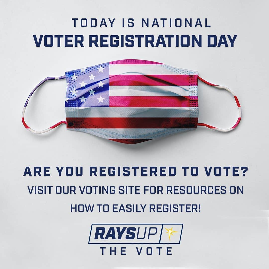 タンパベイ・レイズさんのインスタグラム写真 - (タンパベイ・レイズInstagram)「Today is #NationalVoterRegistrationDay  Let's Rays Up the Vote」9月22日 23時48分 - raysbaseball