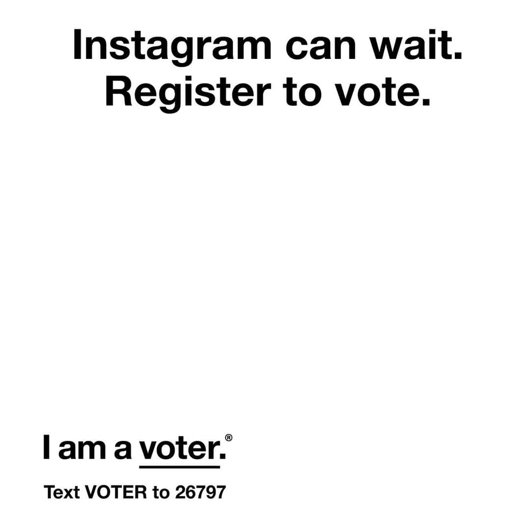 のインスタグラム：「Today on #NationalVoterRegistrationDay, text VOTER to 26797 to make sure you are registered to vote and to receive all important election information.   If you are already registered, text VOTER to 26797 to find out if you are eligible to vote early or to vote by mail and request your mail-in ballot. #iamavoter」