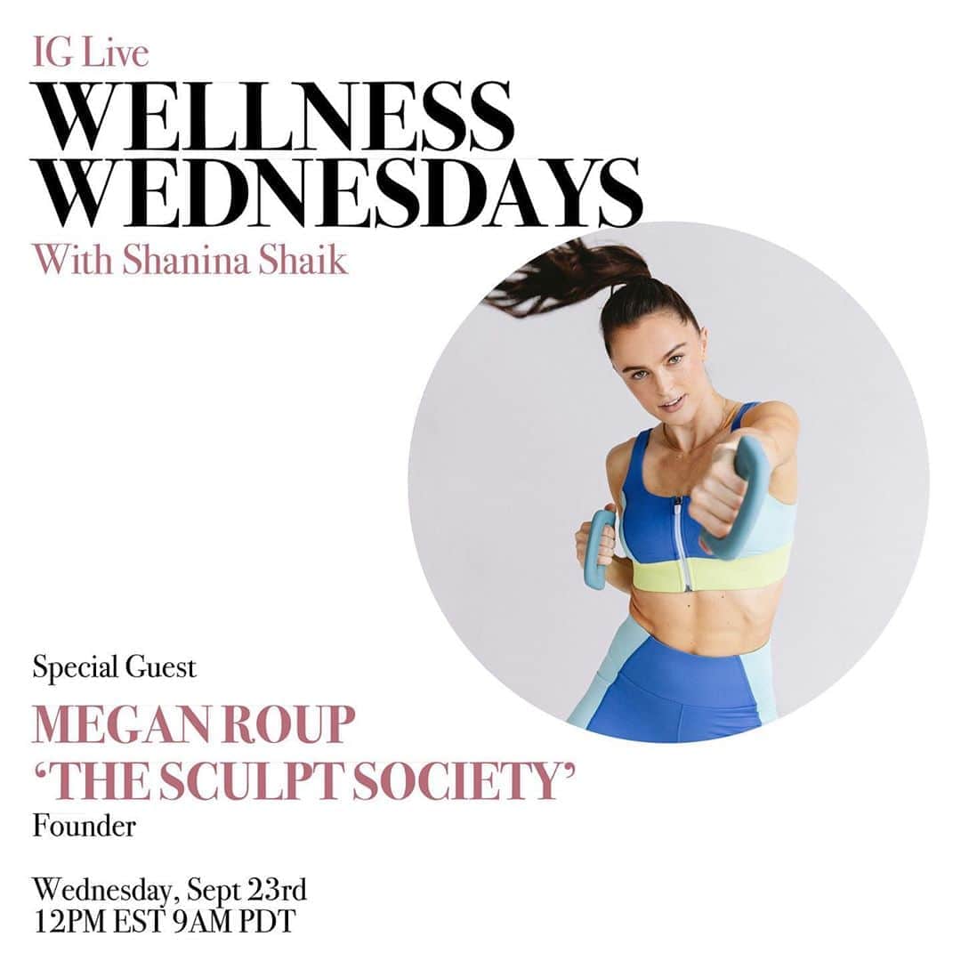 シャニーナ・シャイクのインスタグラム：「Tomorrow !! Going live on my Instagram with @meganroup for WELLNESS WEDNESDAYS !! I’ve trained with Megan for a few years now. I’ve followed her Sculpt Society method training for the VSFS shows. Megan is not only a trainer, but also a business woman. Her personal story is inspiring and she has some great advice about health, business and fitness. Tune in  tomorrow 12pm EST/ 9am PDT」
